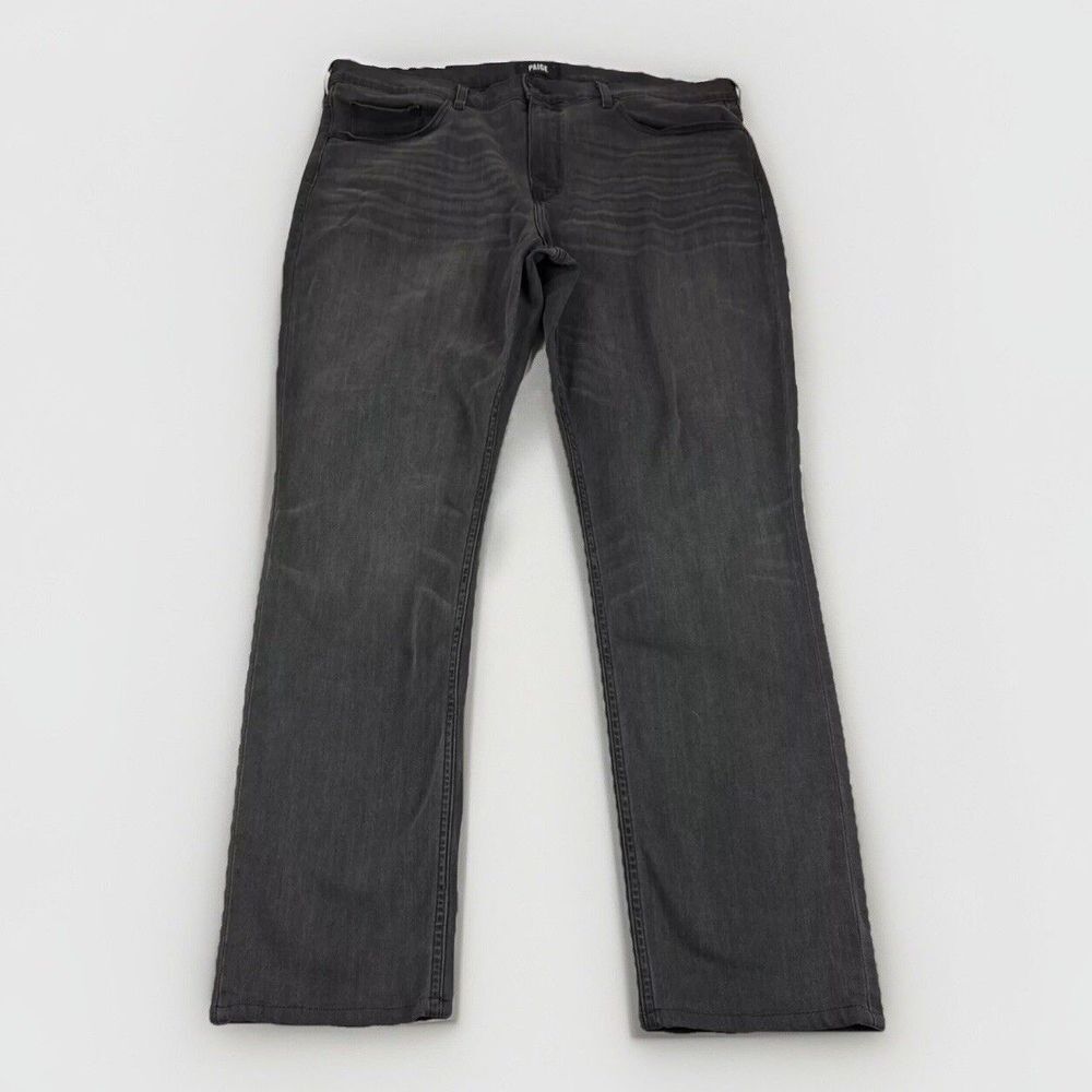 Paige Federal Jeans Mens 38x31 Black Denim Pants Slim‎ Fit Straight Leg Stretch